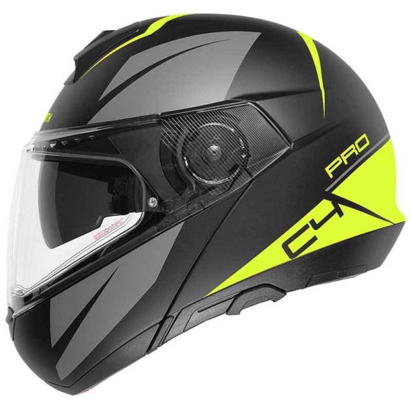Schuberth C4 Pro Merak yellow flip-up helmet
