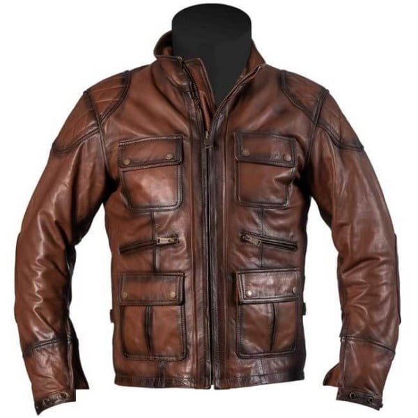 Helstons Hunt brown 2 tons leather motorcycle jacket