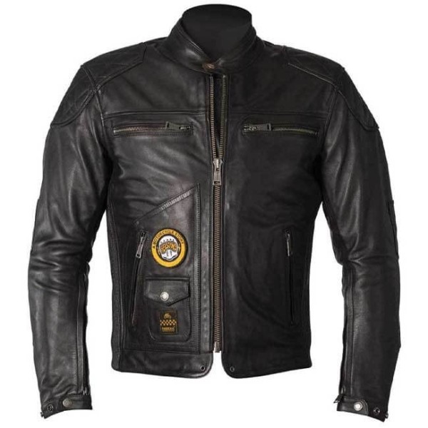 Helstons Tracker black leather motorcycle jacket