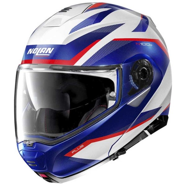 Nolan n100-5 Plus Overland white blue red helmet