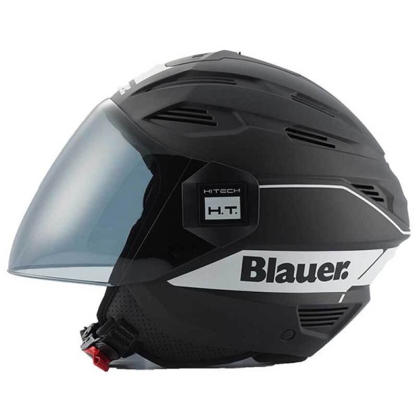 Blauer Jet Brat Helm schwarz weiss