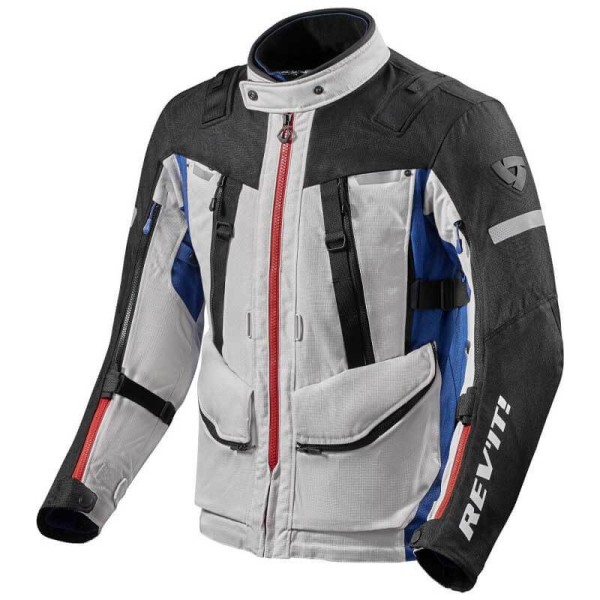 Revit Sand 4 H2O motorcycle jacket silver blue
