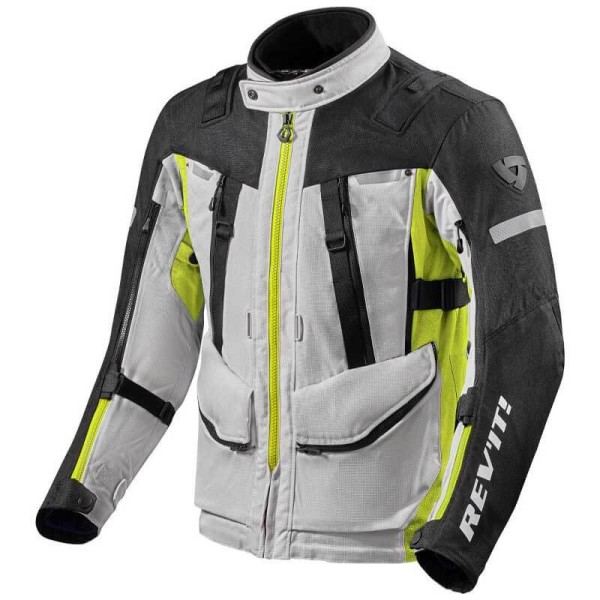 Revit Sand 4 H2O motorcycle jacket silver yellow