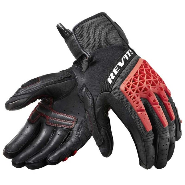 Revit Sand 4 motorcycle gloves black red