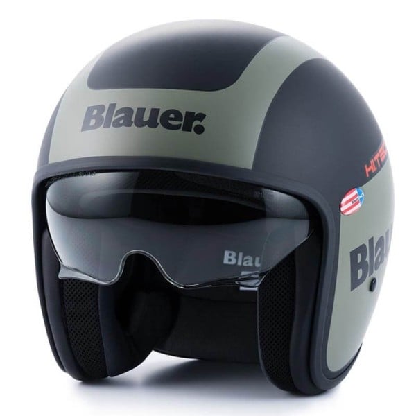 Motorcycle Jet Helmet BLAUER HT Pilot 1.1 G Black Matt Green