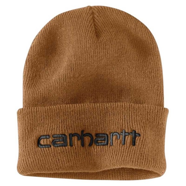 Cuffia Carhartt Knit Insulated Logo brown