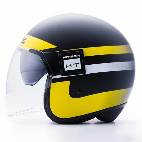 Motorcycle Jet Helmet BLAUER HT POD Stripes Black Yellow