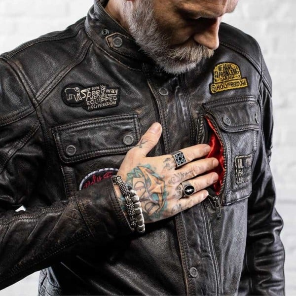 Holy Freedom Quattro Black Evolution motorcycle jacket