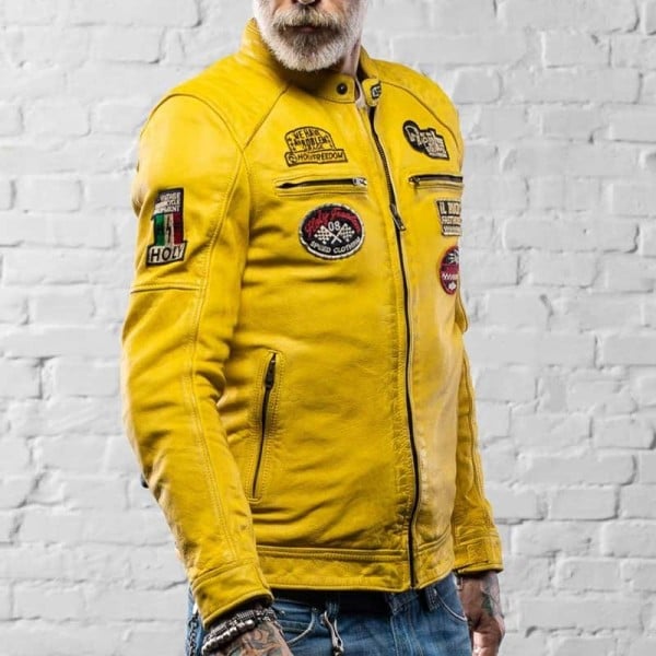 Holy Freedom Zero Evolution gelb Motorradlederjacke