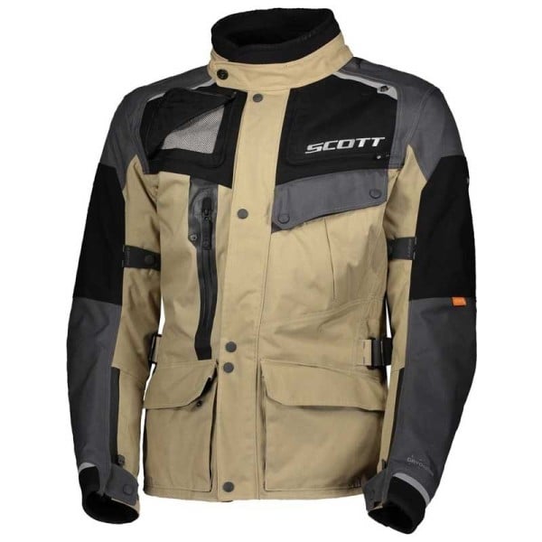 Scott Voyager Dryo motorcycle jacket gray beige