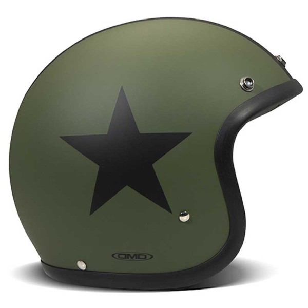 Casco moto jet Vintage DMD Star Green