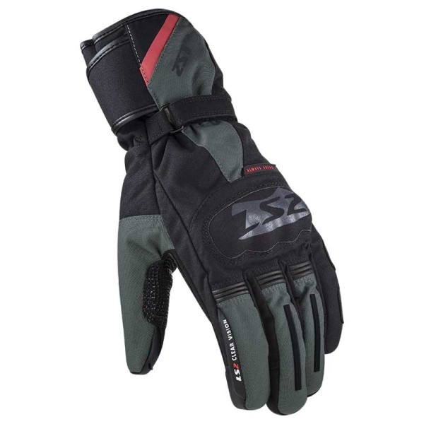 LS2 Snow winter motorcycle gloves black green