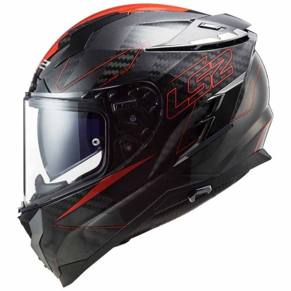 LS2 Challenger C Fold full face helmet black red