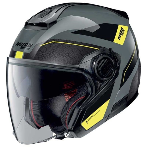 Nolan N40-5 Pivot N-com jet helmet gray yellow