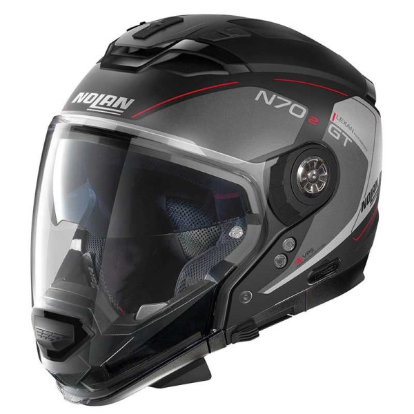 Nolan N70-2 GT Lakota N-Com Motorrad Helm schwarz rot
