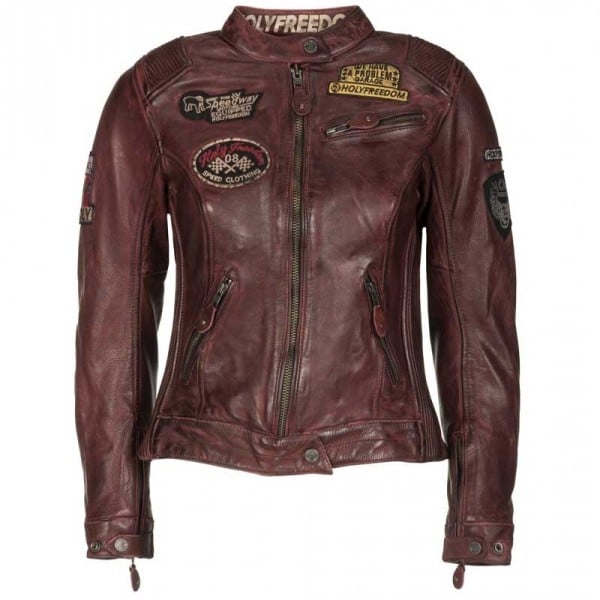 Giacca moto donna Holyfreedom Woman Leather marrone