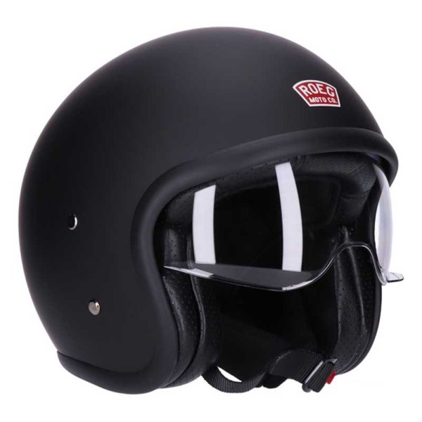 Roeg Moto Sundown matte black jet helmet