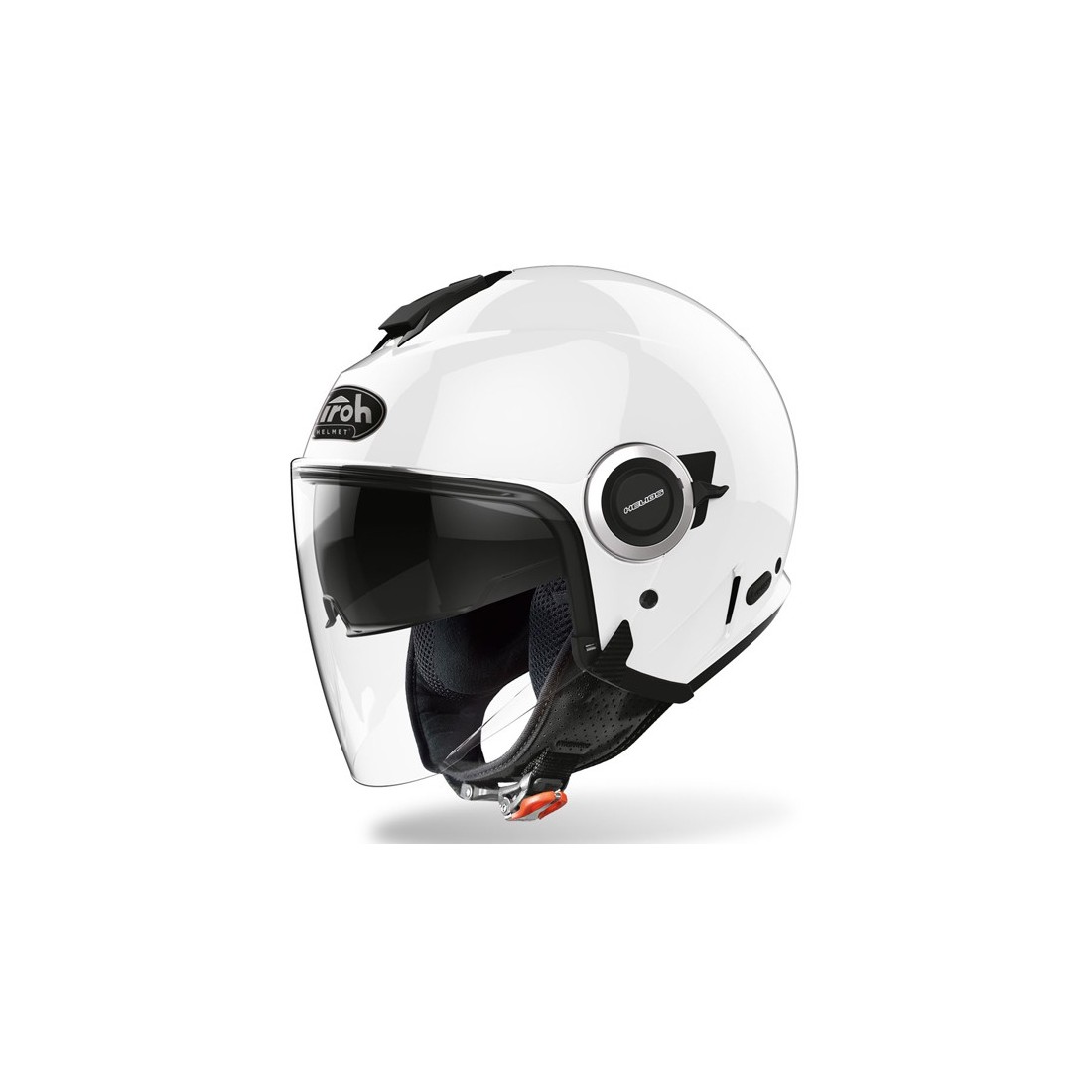 Casco jet moto scooter Airoh Helios Map black mat white helmet casque 