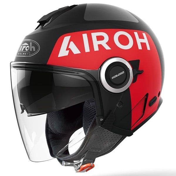 Casque jet Airoh Helios Up rouge