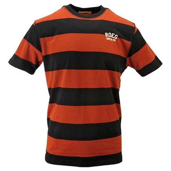 T-shirt Roeg Moto Cody Striped nero arancione