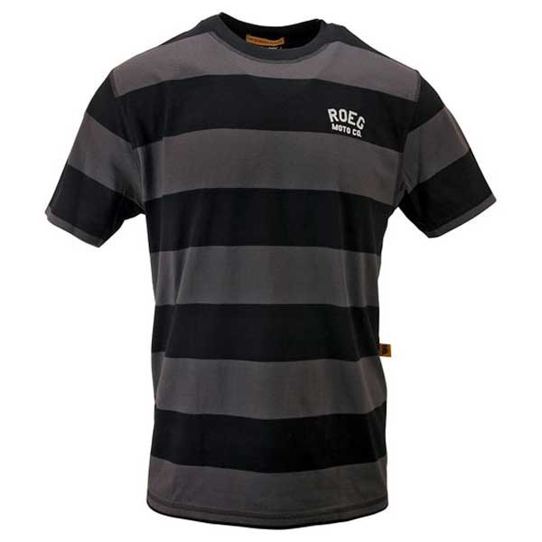 T-shirt Roeg Moto Cody Striped nero grigio