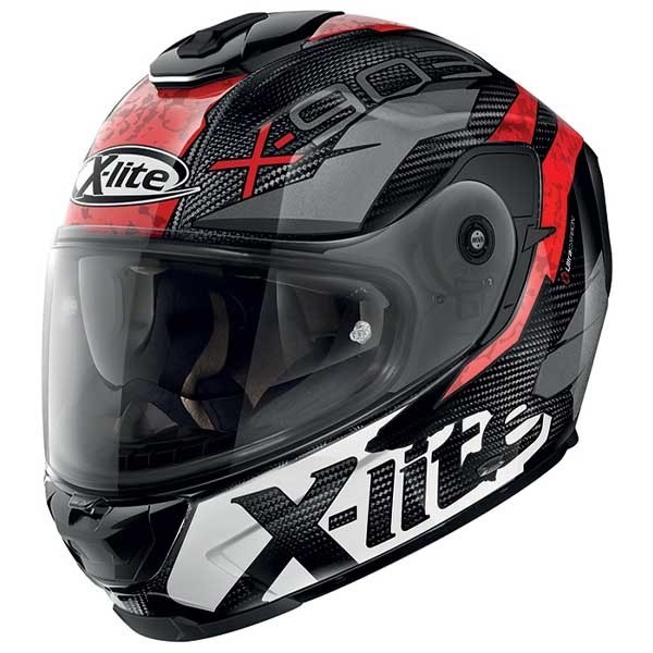 X-Lite X-903 Ultra Carbon Barrage N-Com red helmet