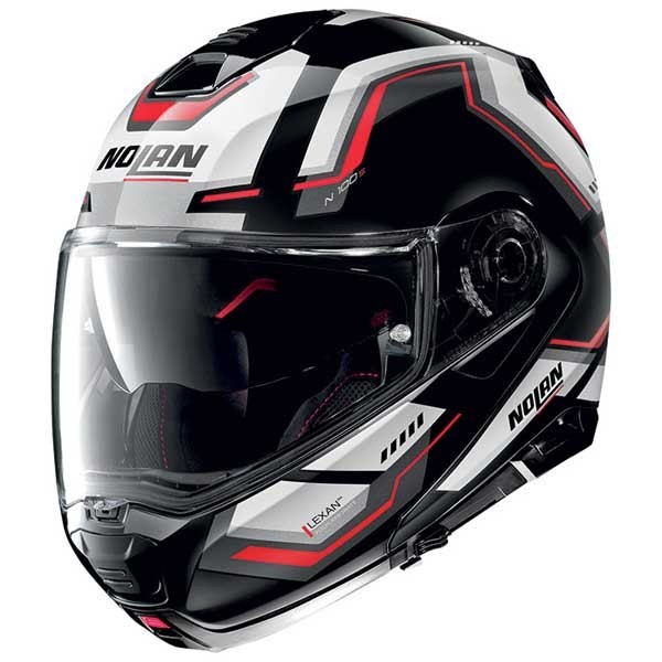 Nolan n100-5 Plus Upwind glossy black red helmet