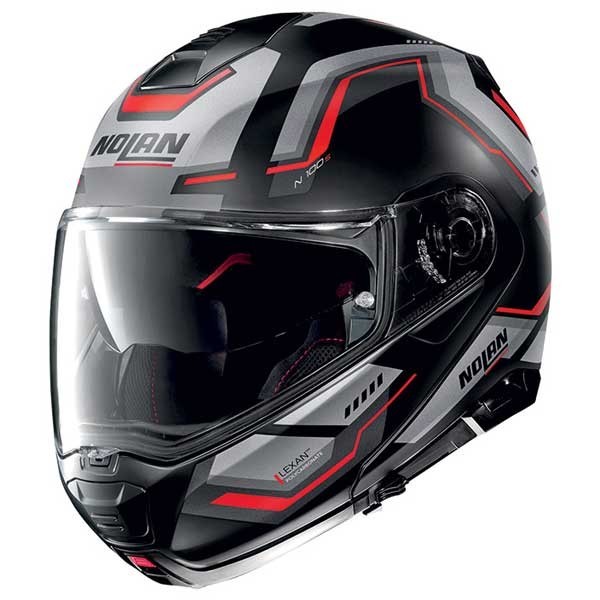 Nolan n100-5 Plus Upwind matte black red helmet