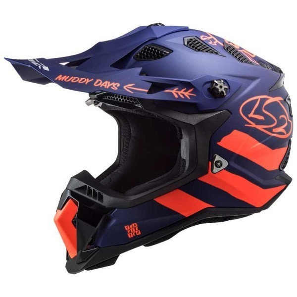 LS2 Subverter Cargo blau orange Motocross-Helm