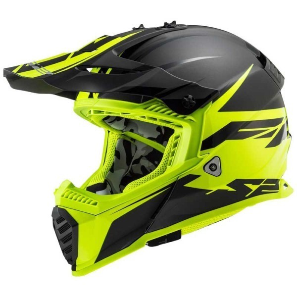 LS2 Fast Roar schwarz gelb Motocross-Helm