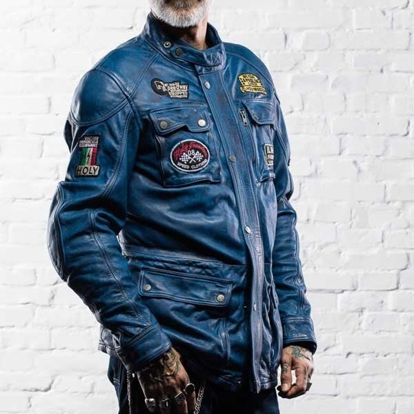 Holy Freedom Quattro blue Evolution motorcycle jacket