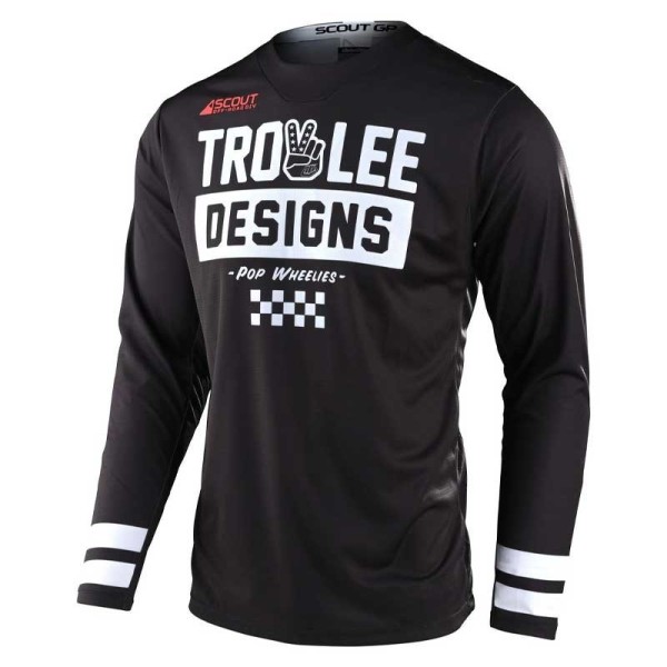 Camiseta negra Troy Lee Designs Scout GP Peace Wheelies