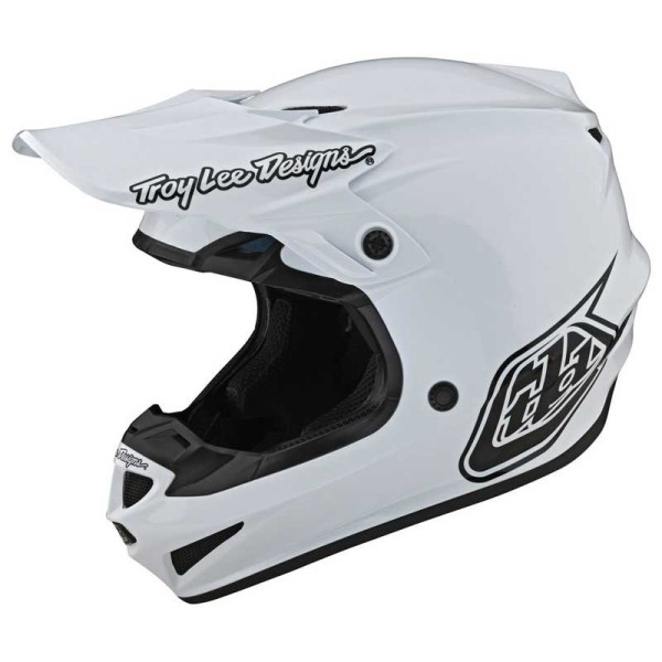 Motocross-Helm Troy Lee Designs SE4 Polyacrylite Mono Weiss