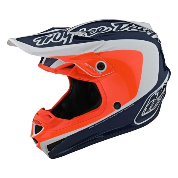 Casco Motocross bambino Troy Lee Designs SE4 Corsa blu arancione