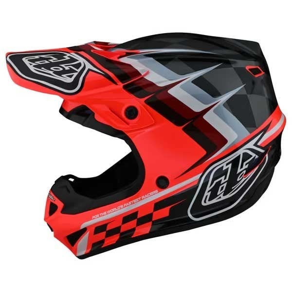 Motocross-Helm Troy Lee Designs SE4 Polyacrylite Warped rot
