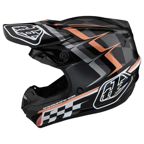 Motocross-Helm Troy Lee Designs SE4 Polyacrylite Warped schwarz