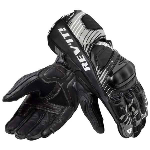 Revit Apex black white motorcycle gloves