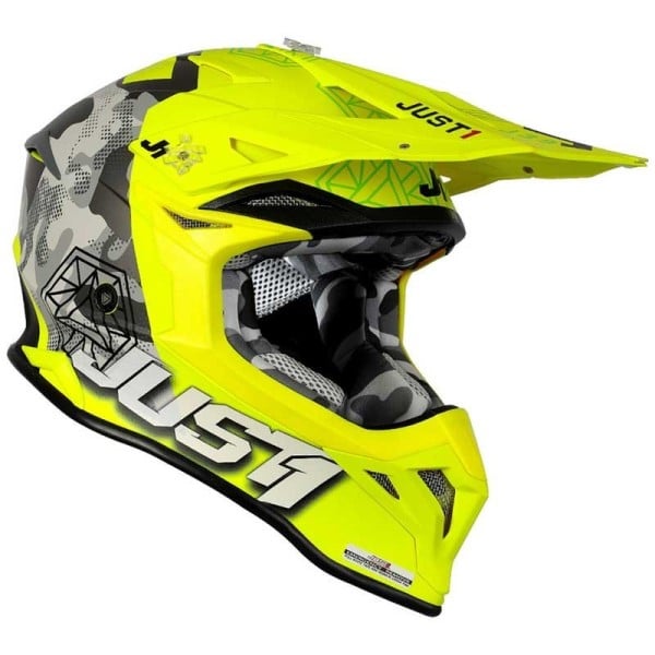 Casco cross Just1 J39 Kinetic Red Lime Fluo Yellow