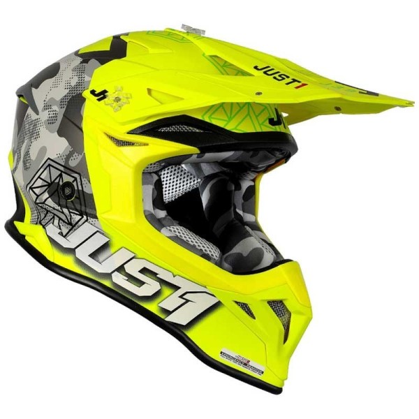 Motocross helmet Just1 J39 Kinetic Red Lime Fluo Yellow