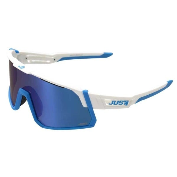 Just1 Sniper white blue cycling glasses
