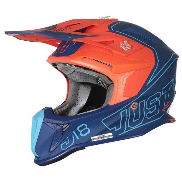 Just1 J18 Mips Vertigo Helm blau weiß orange fluo
