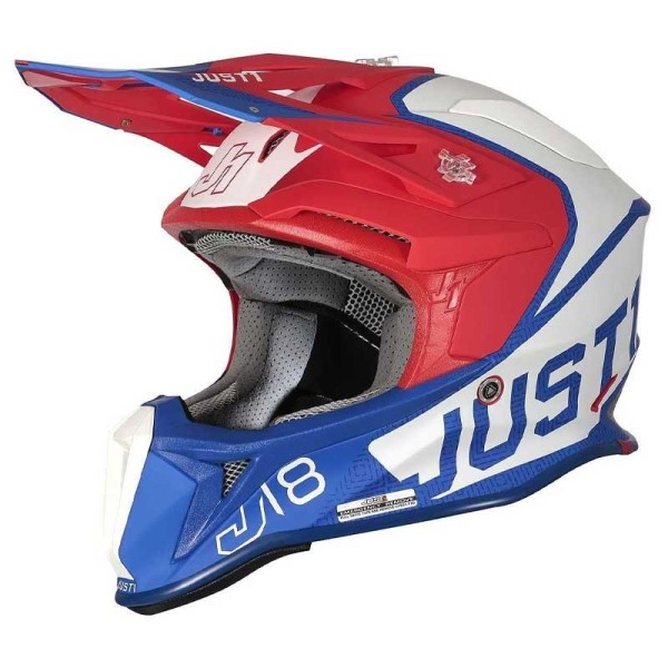 Just1 J18 Mips Vertigo Helm blau weiß rot