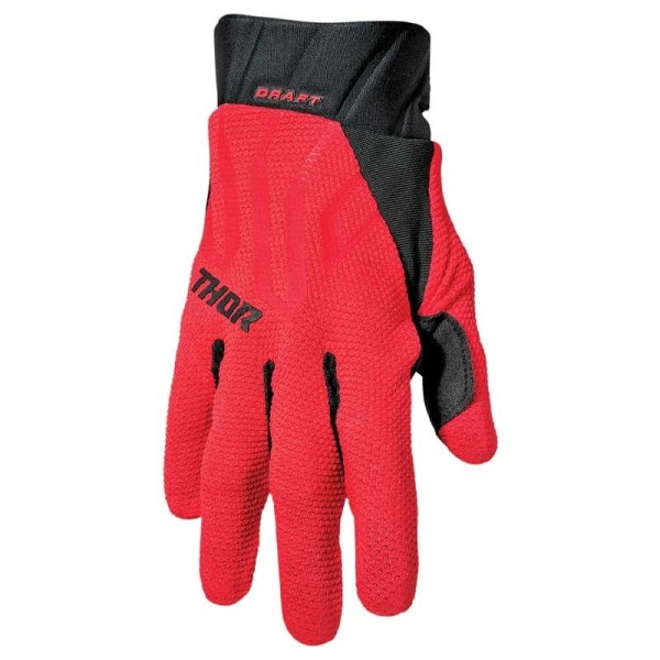 Thor Draft motocross gloves red black