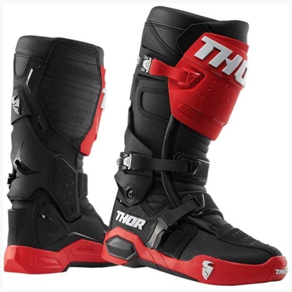 Thor Radial Motocross-Stiefel schwarz rot