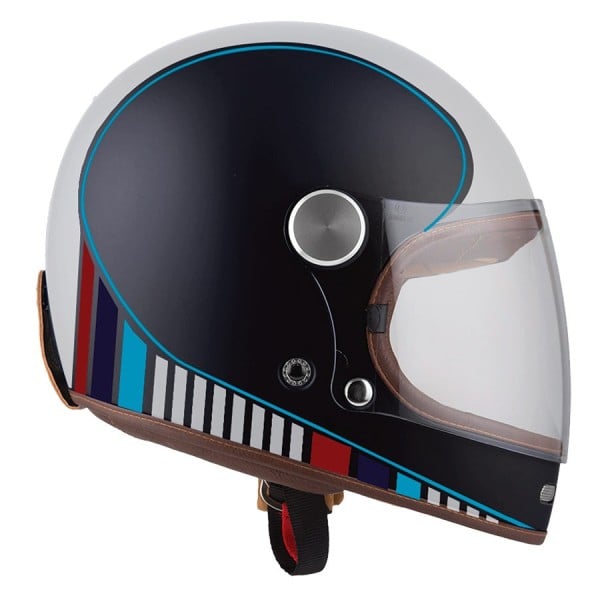 By City Roadster II blue white vintage full face helmet