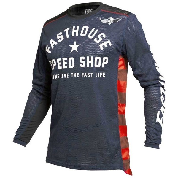 Camiseta de motocross Fasthouse Original Air Cooled Navy Black