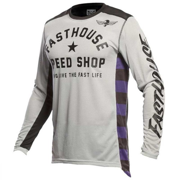 Camiseta de motocross Fasthouse Original Air Cooled Silver Black