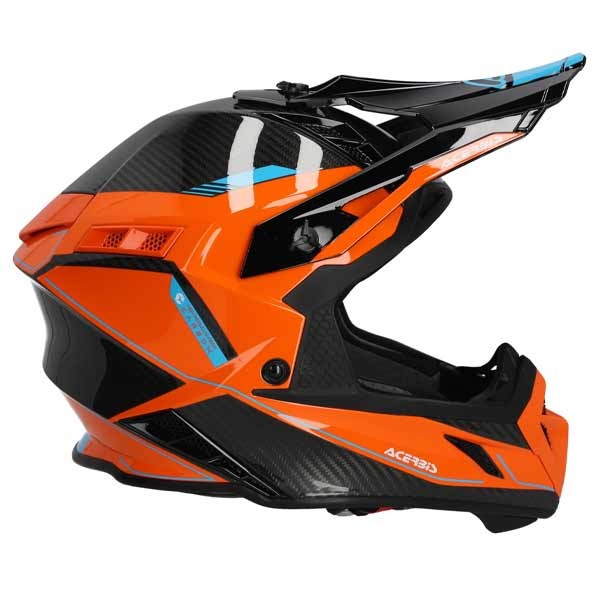 Casco motocross Acerbis Steel Carbon naranja azul