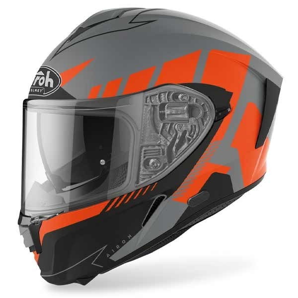 Airoh Spark Rise grey orange full-face helmet