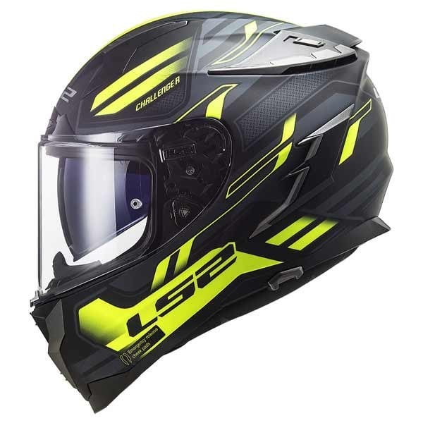 LS2 Challenger Spin black Hv yellow full face helmet